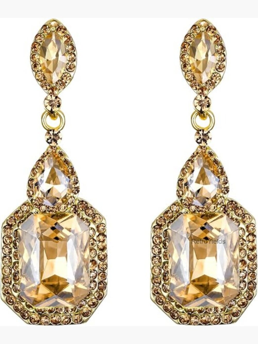 Women's Wedding Crystal Infinity Figure 8 Chandelier Dangle Earrings